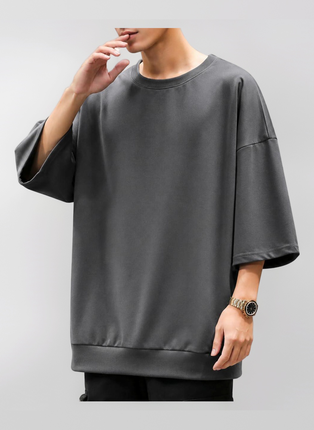 Amazon | [YIMANIE] Tシャツ メンズ 七分袖 ビッグシルエット オーバー